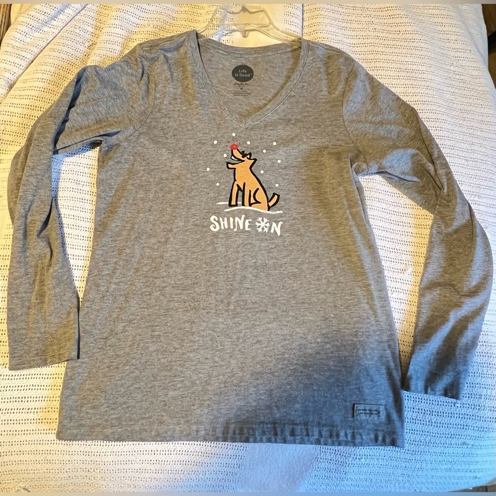 Life is Good Shine On Rocket Long Sleeve Crusher Vee size M